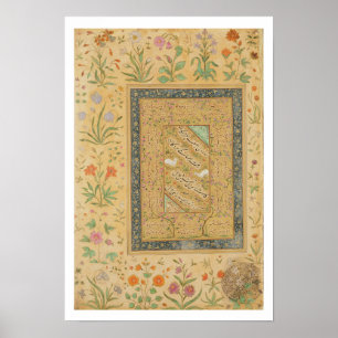 Póster Caligrafia pelo al-Mashhadi mestre iraniano de Ali