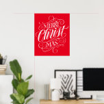 Poster Caligrafia Religiosa de Chalkboard Merry CHRISTmas<br><div class="desc">Dizemos muitas vezes "Feliz Natal" durante a época, mas por vezes tendemos a esquecer de onde é que esta saudação é realmente originária. Aqui está uma maravilhosamente elegante letra de costume no quadro de chanfro em moda, para dar uma suave empurra de volta para a direção de Jesus. Caligrafia profissional...</div>