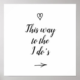 Poster Caligrafia rico por aqui para o casamento do I Do