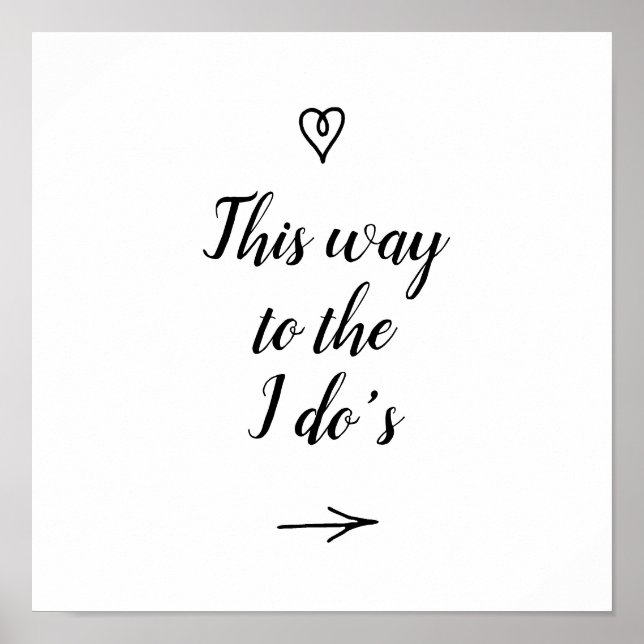 Poster Caligrafia rico por aqui para o casamento do I Do (Frente)