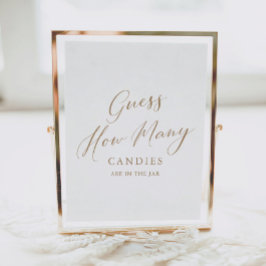 Poster Caligrafia Simples Adivinha Quantos Chás de fralda