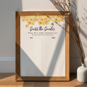 Poster CALLA Bee adivinha o Chá de fraldas do gênero