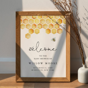 Poster CALLA Honey Bee Chá de fraldas Bem-vindo