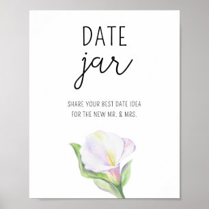 Poster Calla - ideias noturnas. Jogo de bridela com data 
