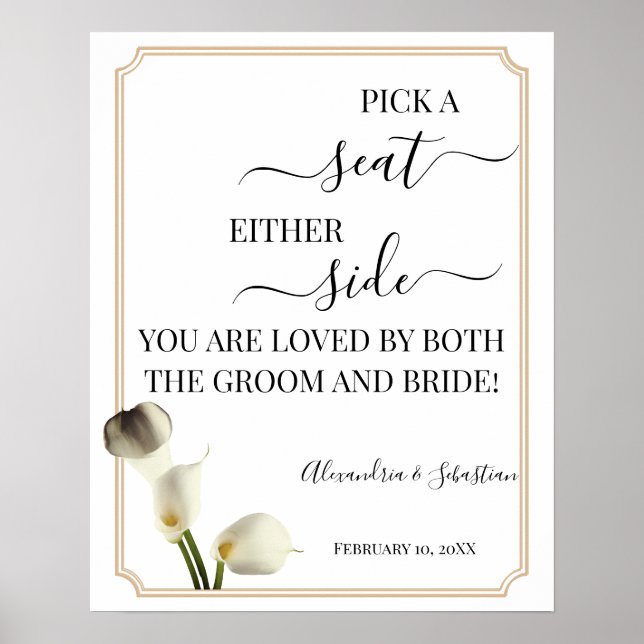 Poster Calla Lily Escolhe Um Sinal De Casamento Lado A La (Frente)