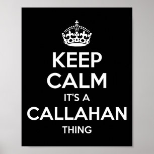 Poster Callahan Surname Funny Family Tree Birthday Reunio