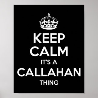 Poster Callahan Surname Funny Family Tree Birthday Reunio