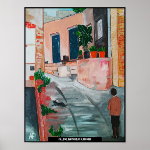 Poster Calle Del San Miguel, pintura de Alfred Fox
