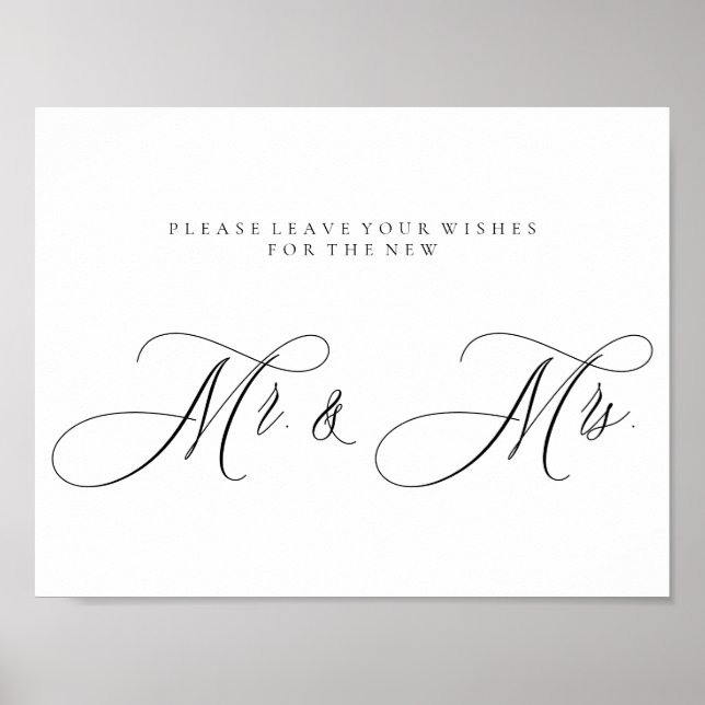 Poster Calligraphy Simple Mr Mrs Signature (Frente)