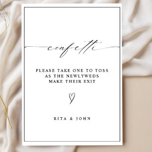 Poster Calliografia Confetti Enviar Sinal De Casamento