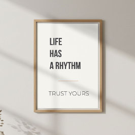 Poster Calm Mindset Minimal Decor. Music Quote