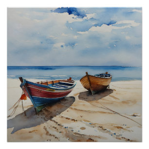 Póster "Calma Costeira" Uma Salvação Do Mar De Barco De A