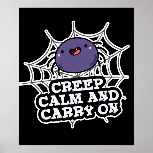 Poster Calma E Carregar De Aranha Engraçada Escuro BG (Frente)