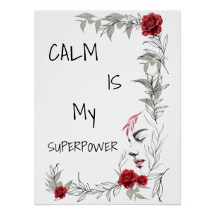 Póster Calma É Meu Superpoder   Autoconfiança e Confiança