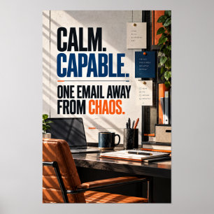 Poster Calmo Capaz Um E-mail Longe do Caos Escritório Tip