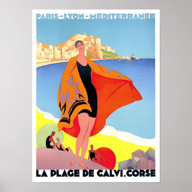 Poster Calvi France viagens vintage (Frente)
