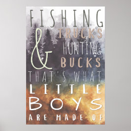 Poster Cama de Bebê Menino Caça Caminhões de Pesca