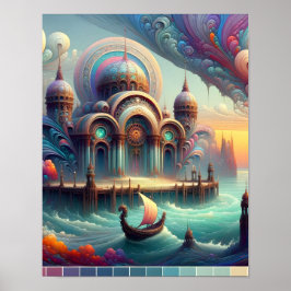 Poster Cama e café da manhã em marrom