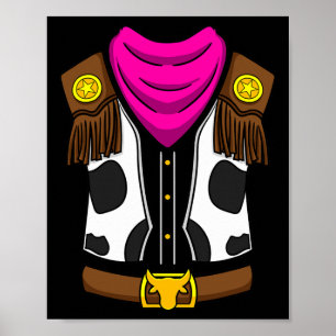 Poster Camada de Cavalo-de-Corda-Cabeça-de-Cowgirl