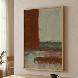 Poster Camadas Abstratas Terrosas com Detalhes de Linhas