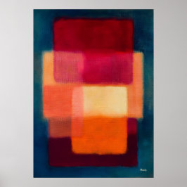 Poster Camadas Carmesim – Campos de Cores Celestiais Abst