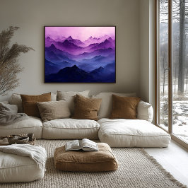 Poster Camadas da Montanha Roxa – Paisagem Roxa Abstrata