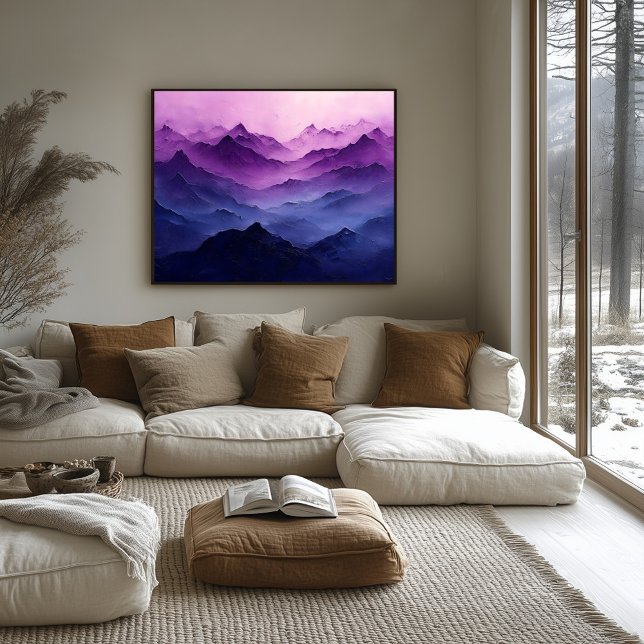 Poster Camadas da Montanha Roxa – Paisagem Roxa Abstrata (Criador carregado)