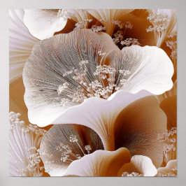 Poster Camadas de Flores Radiantes – Abstrato Botânico Su
