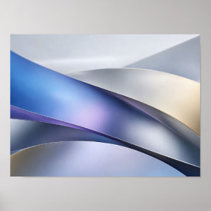 Poster Camadas Metálicas Iridescentes Arte Abstrata para