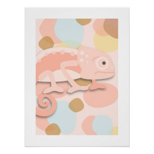Póster Camaleão Pêssego Pálido