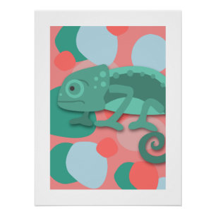 Póster Camaleão Verde