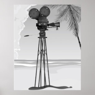 Póster Câmara de filmes antigos do tempo do filme.