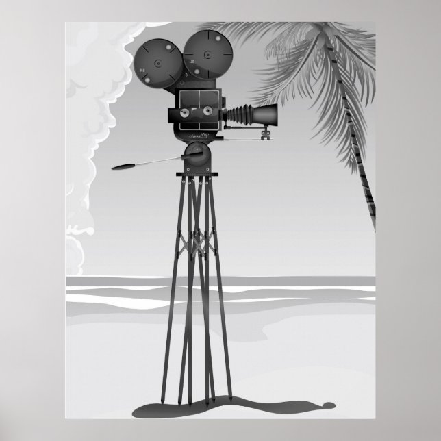 Póster Câmara de filmes antigos do tempo do filme. (Frente)