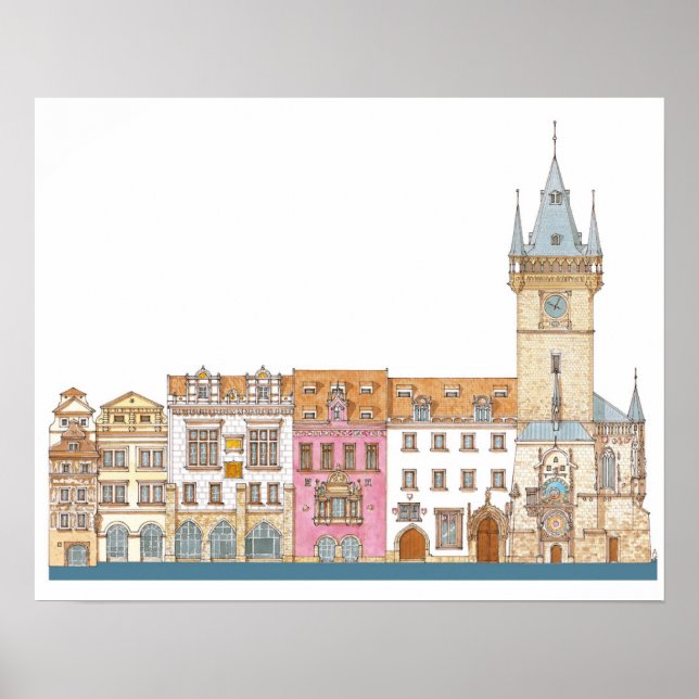 Póster Câmara Municipal Antiga. Praga Checa (Frente)