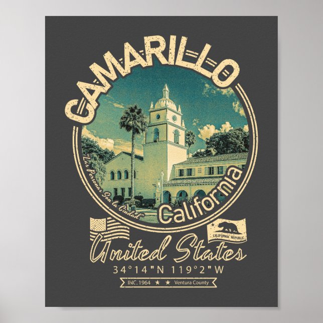 POSTER CAMARILLO CALIFÓRNIA - CIDADE DE CAMARILLO CA (Frente)
