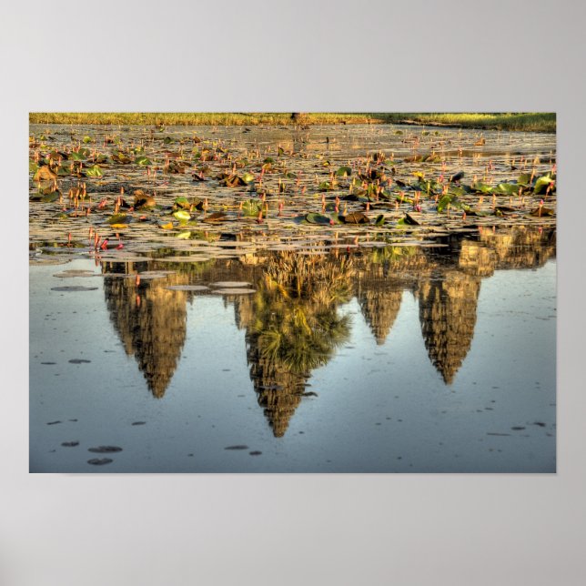 Póster Camboja, Angkor Wat. Reflexo do templo (Frente)
