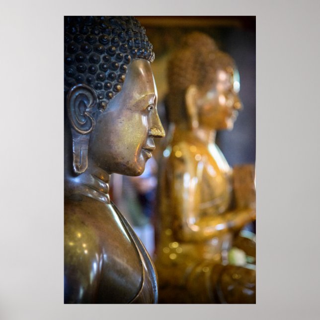 Póster Camboja, Phnom Penh. estátuas budas (Frente)