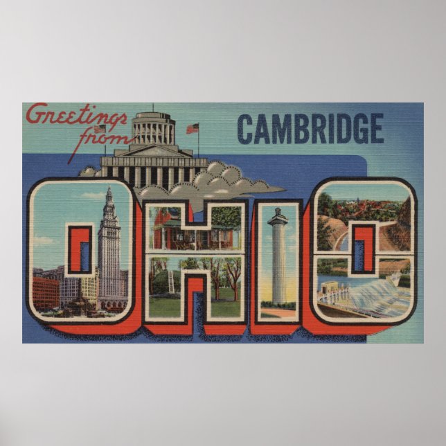 Póster Cambridge, Ohio - Cenas com Letras Grandes (Frente)