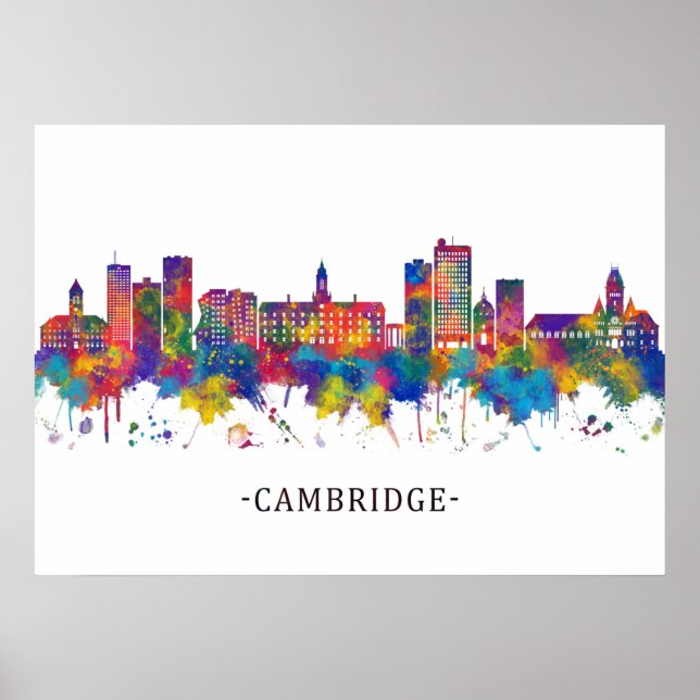 Poster Cambridge USA Skyline (Frente)