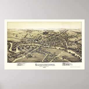 Poster Cambridgeboro, mapa panorâmico do PA - 1895
