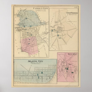 Póster Camden, Atlantic City, Woodbury, azevinho do Mt