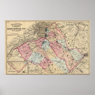 Póster Camden, condados de Gloucester, NJ