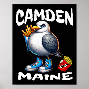 Poster Camden Maine Gaivota Engraçada Batatas Fritas Lemb