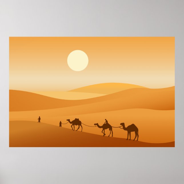 Poster Camel Caravan no deserto (Frente)