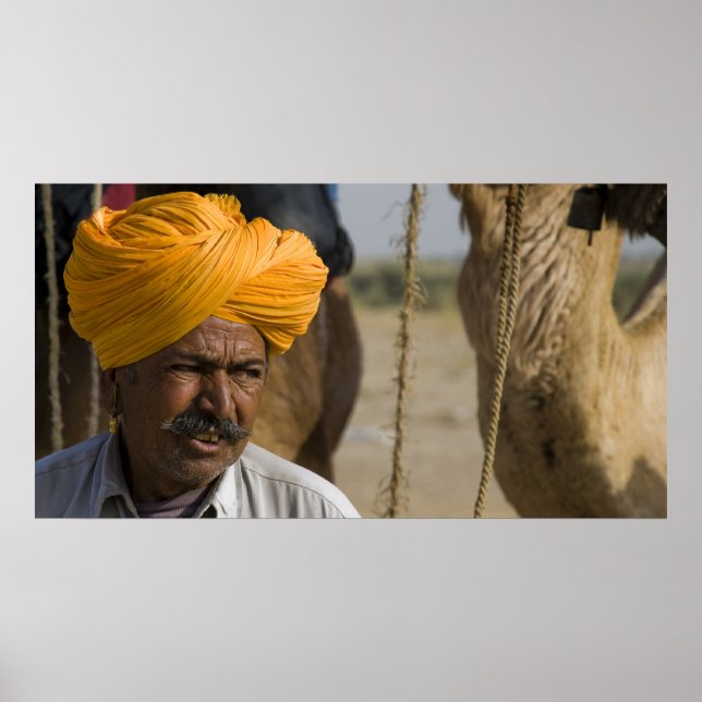 Póster Camel Herder em Rajasthan (Frente)