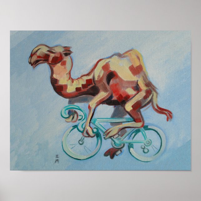Póster Camelo Numa Bicicleta (Frente)