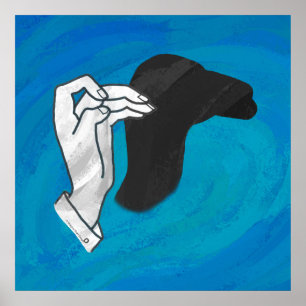 Póster Camelo Sombra em Azul