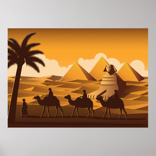 Poster Camelos passam pela Pirâmide (Frente)
