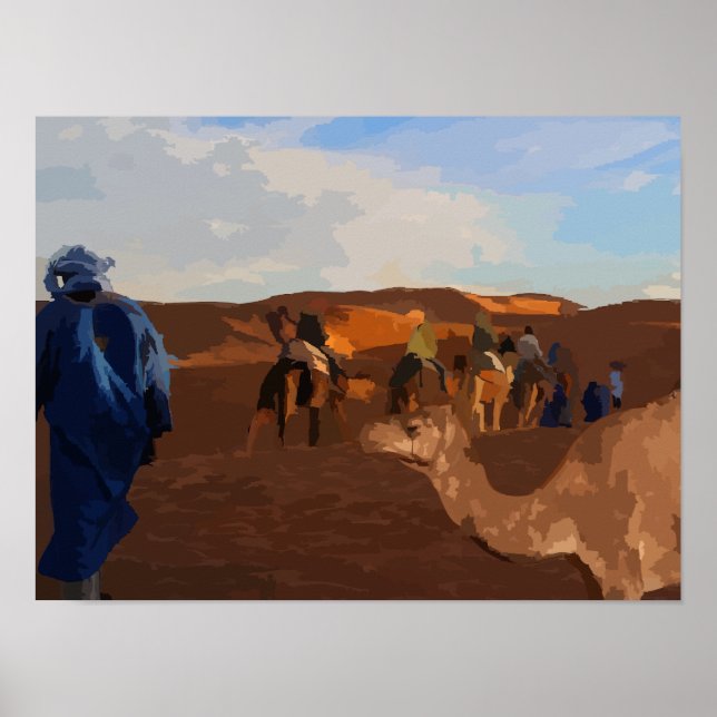 Poster Camels in the Sahara (Frente)