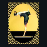 Poster Cameo Art Deco<br><div class="desc">Eu tirei uma imagem de vintage e tirei o fundo original e fiz um dos meus em ouro e preto e com um padrão de deco de arte. Este é um poster ou impressão adorável para sua parede em casa ou pode ser usado para artesanatos. Escolha no menu lateral o...</div>